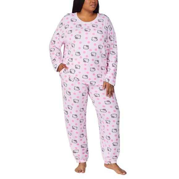 NWT Hello Kitty Women's 2-PC Printed Long Sleeve Soft Jersey Pajama Lounge Set - Picture 6 of 11